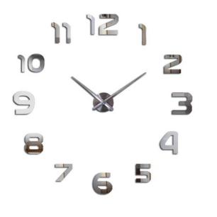 Zegar ścienny duży 80-120cm srebrny 12 cyfr