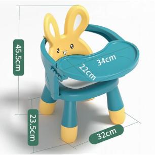 Krzesełko stolik do karmienia i zabawy żółto-niebieski  Akcesoria dla dzieci KX5846-IKA 1
