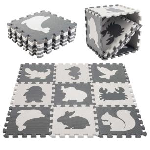 Puzzle piankowe mata dla dzieci 9 el. czarny-ecru  Edukacyjne zabawki KX5207_1-IKA 1