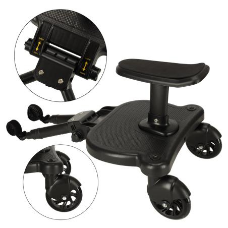 Dostawka do wózka z siedziskiem dla dziecka czarna  Akcesoria dla dzieci KX3967-IKA 1